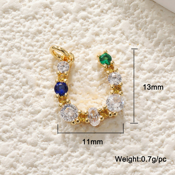 Jewelry Accessories Copper Ushaped Horseshoe Pendant Electroplated With Real Gold Color Retention