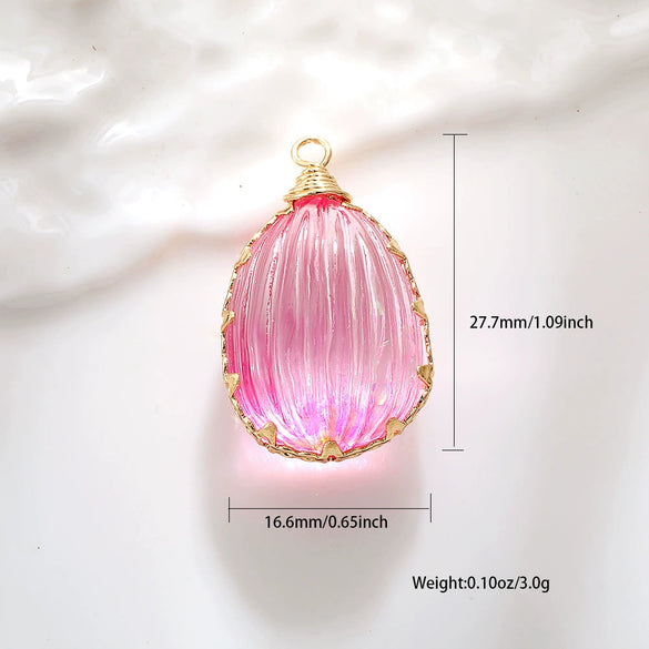 Jewelry Accessories Copper Wire Edge Conch Real Dried Flower Pendant Glue