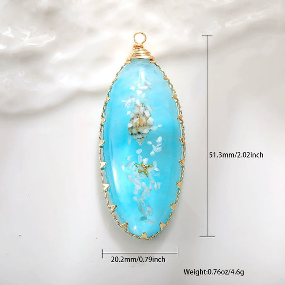 Jewelry Accessories Copper Wire Edge Conch Real Dried Flower Pendant Glue