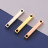 Jewelry Accessories Double Hole Mirror Stainless Steel 3D Stereo Stick Square Cylindrical Engraving Pendant Mirror Polishing