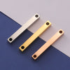 Jewelry Accessories Double Hole Mirror Stainless Steel 3D Stereo Stick Square Cylindrical Engraving Pendant Mirror Polishing