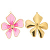 Jewelry Accessories Fivepetal Flower Dripping Oil Earrings And Pendant Necklace
