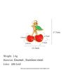 Jewelry Accessories Fruit Pattern Stainless Steel 18K Gold Plated Handmade Earrings Necklace With Oil Drop Pendant