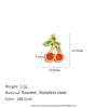 Jewelry Accessories Fruit Pattern Stainless Steel 18K Gold Plated Handmade Earrings Necklace With Oil Drop Pendant