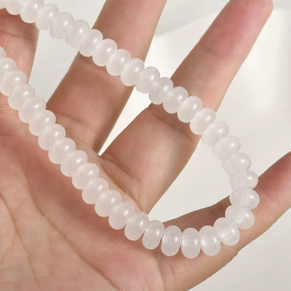 Jewelry Accessories Glass Glazed Pearlescent Flat Beads For Diy Bracelet Necklace