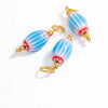 Jewelry Accessories Glass Oval Bead Necklace Pendant Titanium Steel Glazed Nepalese Style Geometric Electroplated