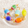 Jewelry Accessories Glass Oval Bead Necklace Pendant Titanium Steel Glazed Nepalese Style Geometric Electroplated