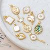 Jewelry Accessories Handmade With Natural Fritillary Bag Phlogopite Pendant Retro Style Electroplated 14K Gold Color Retention