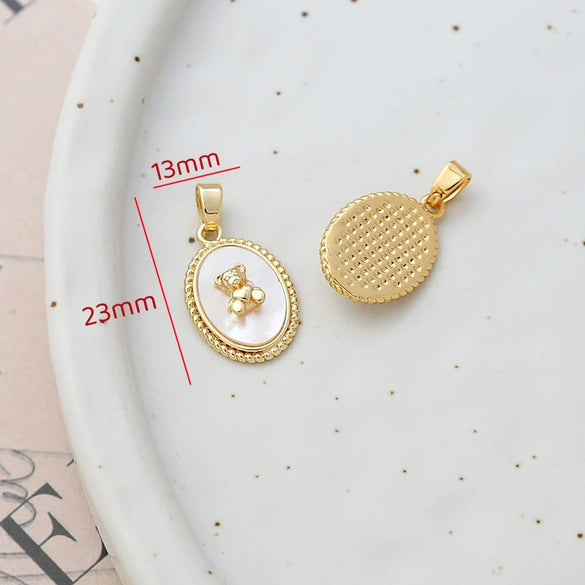 Jewelry Accessories Handmade With Natural Fritillary Bag Phlogopite Pendant Retro Style Electroplated 14K Gold Color Retention