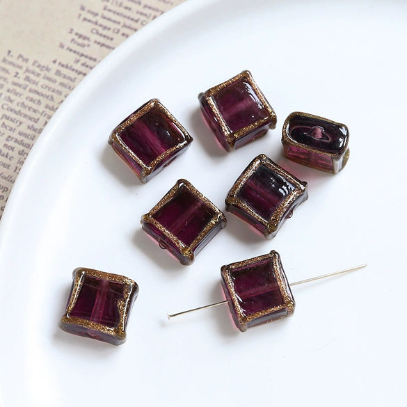 Jewelry Accessories Handwoven Retro Square Crystal And Antique Old Glass Beads Earrings Bracelet Necklace