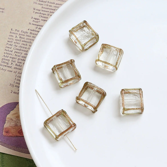 Jewelry Accessories Handwoven Retro Square Crystal And Antique Old Glass Beads Earrings Bracelet Necklace