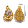 Jewelry Accessories Inlaid Natural Stone Malachite Stainless Steel Totem Teardrop Pendant Necklace Bracelet Earrings