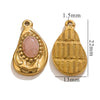 Jewelry Accessories Inlaid Natural Stone Malachite Stainless Steel Totem Teardrop Pendant Necklace Bracelet Earrings