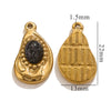 Jewelry Accessories Inlaid Natural Stone Malachite Stainless Steel Totem Teardrop Pendant Necklace Bracelet Earrings