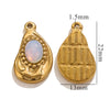 Jewelry Accessories Inlaid Natural Stone Malachite Stainless Steel Totem Teardrop Pendant Necklace Bracelet Earrings