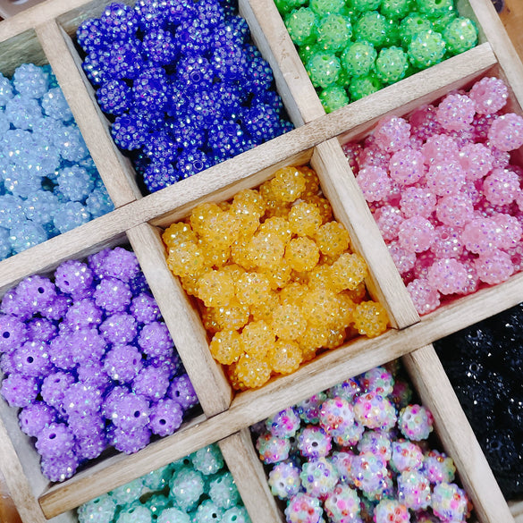 Jewelry Accessories Loose Beads Acrylic Ball Beaded For Diy Bracelet Key Chain Pendant