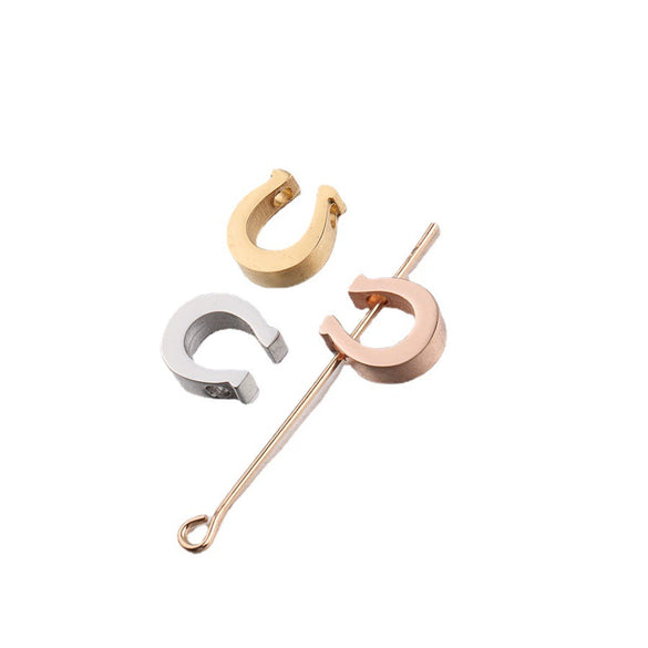 Jewelry Accessories Loose Beads Stainless Steel Horseshoe Small Hole Mirror Polished Pendant