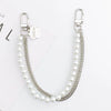 Jewelry Accessories Metal And Pearl Double Chain Strip Flower Handmade Beaded Portable For Mobile Phone Shell