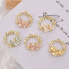 Jewelry Accessories Metal Faux Shellfish Four Leaf Floret With Pearl Leaf Vine Pendant Earrings Electroplated