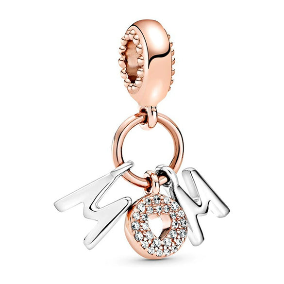 Jewelry Accessories Metal Letter Family Pendant Rose Gold Plated Totem Charm Bracelet