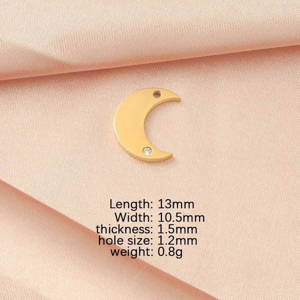 Jewelry Accessories Mirror Titanium Steel And Stainless Steel With Diamond Moon Fine Polishing Fashion Natural Bracelet Necklace Pendant