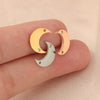 Jewelry Accessories Mirror Titanium Steel And Stainless Steel With Diamond Moon Fine Polishing Fashion Natural Bracelet Necklace Pendant