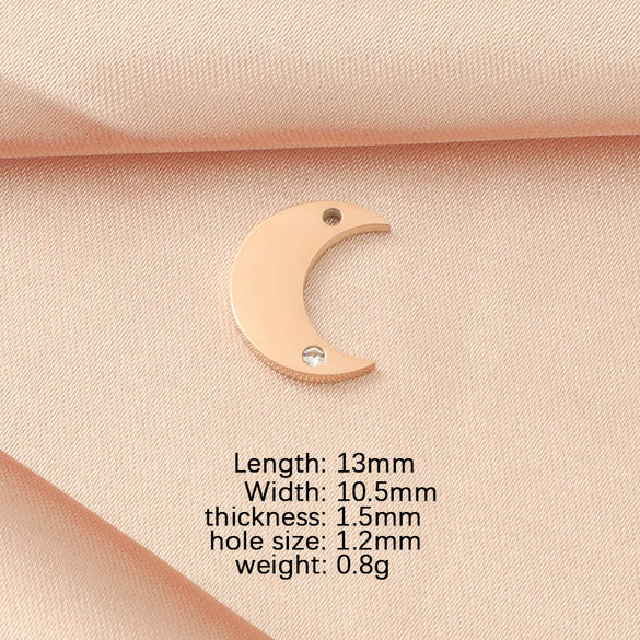 Jewelry Accessories Mirror Titanium Steel And Stainless Steel With Diamond Moon Fine Polishing Fashion Natural Bracelet Necklace Pendant