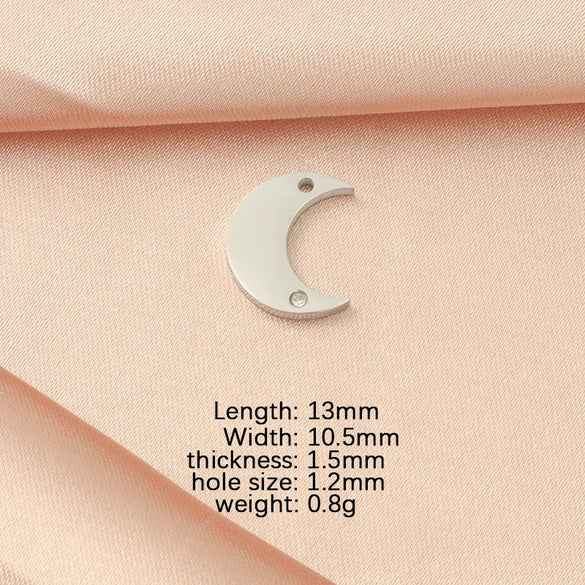 Jewelry Accessories Mirror Titanium Steel And Stainless Steel With Diamond Moon Fine Polishing Fashion Natural Bracelet Necklace Pendant
