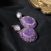 Jewelry Accessories Natural Amethyst Copper Crystal Pendant Women's Geometric Regular Chain Electroplated Necklace And Bracelet
