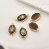Jewelry Accessories Natural Crystal Jade Double Hanging Oval Copper Goldplated Pendant Diy Handmade Bracelet Necklace Connection
