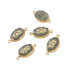 Jewelry Accessories Natural Crystal Jade Double Hanging Oval Copper Goldplated Pendant Diy Handmade Bracelet Necklace Connection