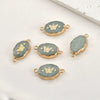 Jewelry Accessories Natural Crystal Jade Double Hanging Oval Copper Goldplated Pendant Diy Handmade Bracelet Necklace Connection