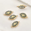 Jewelry Accessories Natural Crystal Jade Double Hanging Oval Copper Goldplated Pendant Diy Handmade Bracelet Necklace Connection