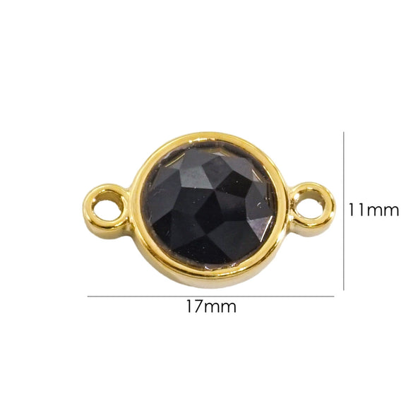 Jewelry Accessories Natural Stone Inlaid Double Hanging Titanium Steel Round Electroplated Vacuum In Furnace Fine Polishing