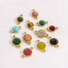 Jewelry Accessories Natural Stone Inlaid Double Hanging Titanium Steel Round Electroplated Vacuum In Furnace Fine Polishing