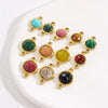Jewelry Accessories Natural Stone Inlaid Double Hanging Titanium Steel Round Electroplated Vacuum In Furnace Fine Polishing