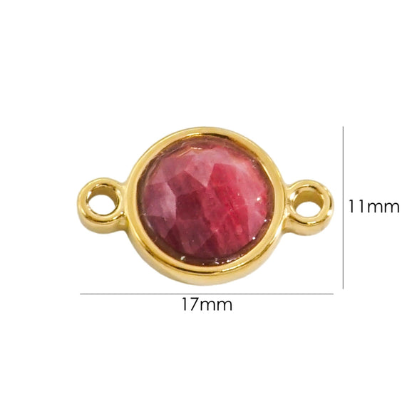 Jewelry Accessories Natural Stone Inlaid Double Hanging Titanium Steel Round Electroplated Vacuum In Furnace Fine Polishing