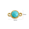 Jewelry Accessories Natural Stone Inlaid Double Hanging Titanium Steel Round Electroplated Vacuum In Furnace Fine Polishing