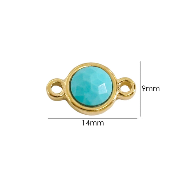 Jewelry Accessories Natural Stone Inlaid Double Hanging Titanium Steel Round Electroplated Vacuum In Furnace Fine Polishing