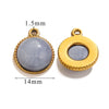 Jewelry Accessories Natural Stone Pendant Handmade With Stainless Steel And Electroplated 18K Gold In Oval Shape