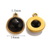 Jewelry Accessories Natural Stone Pendant Handmade With Stainless Steel And Electroplated 18K Gold In Oval Shape