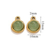 Jewelry Accessories Natural Stone Pendant Handmade With Stainless Steel And Electroplated 18K Gold In Oval Shape