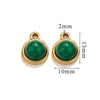 Jewelry Accessories Natural Stone Pendant Handmade With Stainless Steel And Electroplated 18K Gold In Oval Shape