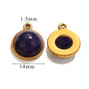 Jewelry Accessories Natural Stone Pendant Handmade With Stainless Steel And Electroplated 18K Gold In Oval Shape