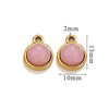 Jewelry Accessories Natural Stone Pendant Handmade With Stainless Steel And Electroplated 18K Gold In Oval Shape