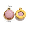 Jewelry Accessories Natural Stone Pendant Handmade With Stainless Steel And Electroplated 18K Gold In Oval Shape