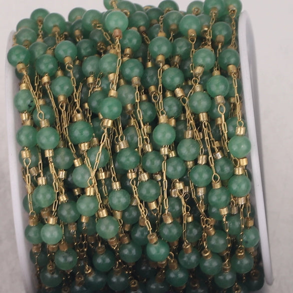 Jewelry Accessories Natural Stone Stainless Steel Chain With Vacuum Gold Plating Electroplating