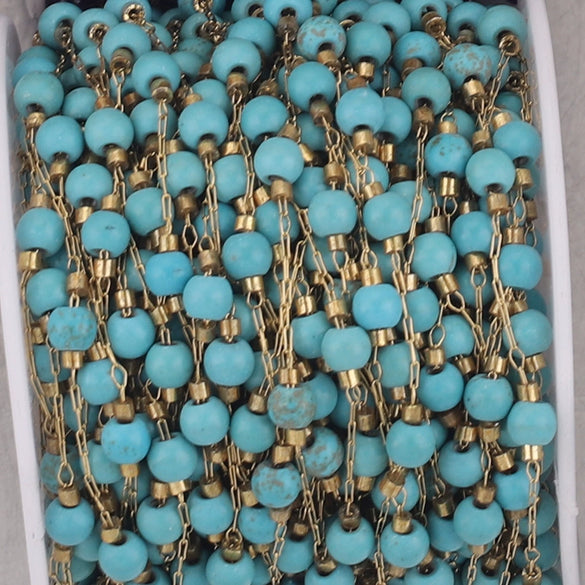 Jewelry Accessories Natural Stone Stainless Steel Chain With Vacuum Gold Plating Electroplating