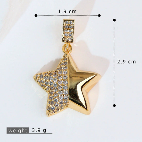 Jewelry Accessories Necklace Pendant Women's Diamond Fivepointed Star Electroplated Copper