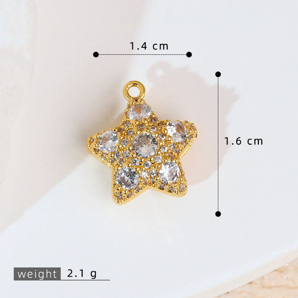 Jewelry Accessories Necklace Pendant Women's Diamond Fivepointed Star Electroplated Copper